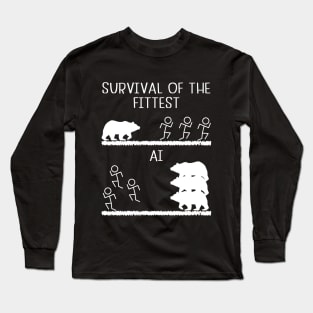 Survival of the Fittest vs AI Long Sleeve T-Shirt